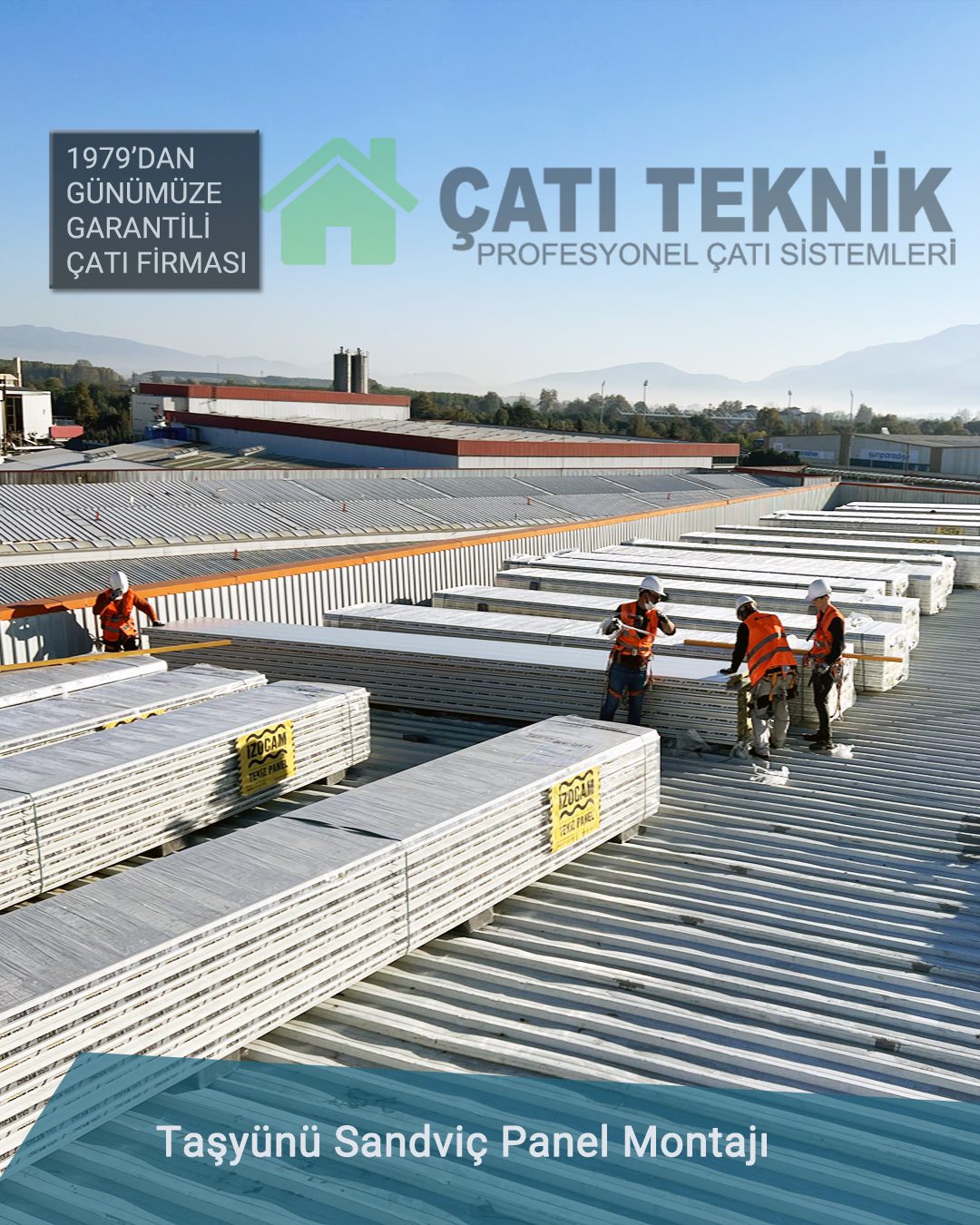 Bursa DOSAB fabrikasında üretim durmadan sandviç panel çatı onarımı